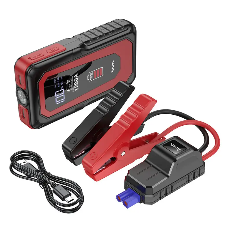 Пускозарядний пристрій Hoco QS3 10000mAh (повербанк та ліхтарик) Чорний