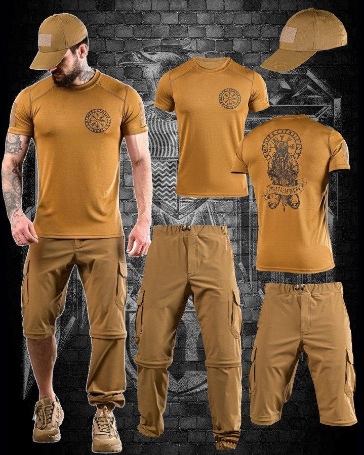 Тактичний Комплект FREERIDE Літній З Рунами Футболка Шорти Бейсболка ДЛ7074 ТМ, фото 1