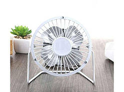 Вентилятор 2,5Вт настільний металевий 4 білий, робота від USB (149*94*155мм) 13695 ТМ GERLAX