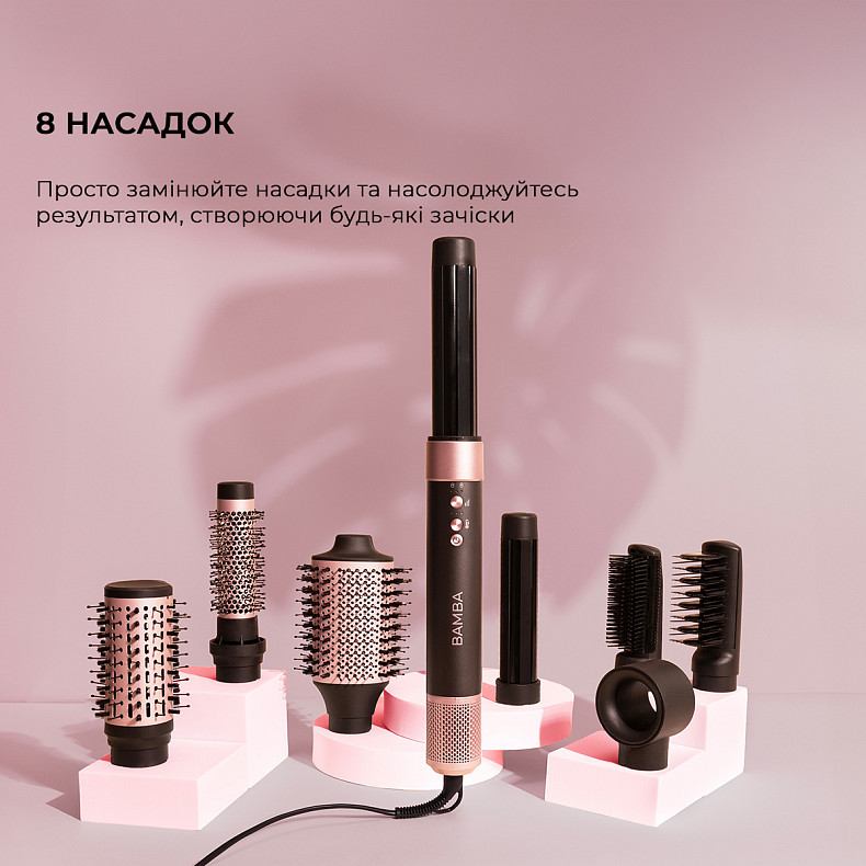 Стайлер Cecotec Bamba CeramicCare 8in1 AirGlam Black (CCTC-03464), фото 1