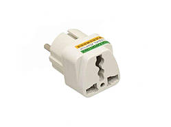 Перехідник пластик з англійської на евро вилку білий ТМ КИТАЙ