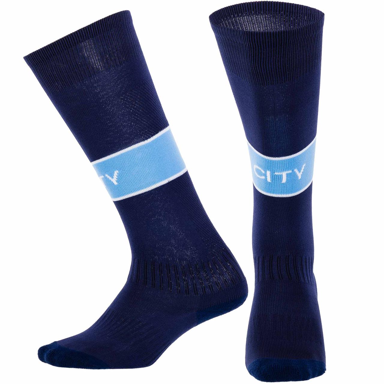 Гетри футбольні дитячі з символікою MANCHESTER CITY HOME 2025 ETM2519-MC1 р-р 32-39