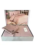 Двоспальний Євро комплект Maison D'or Rosa Grey Сатин Преміум, фото 2