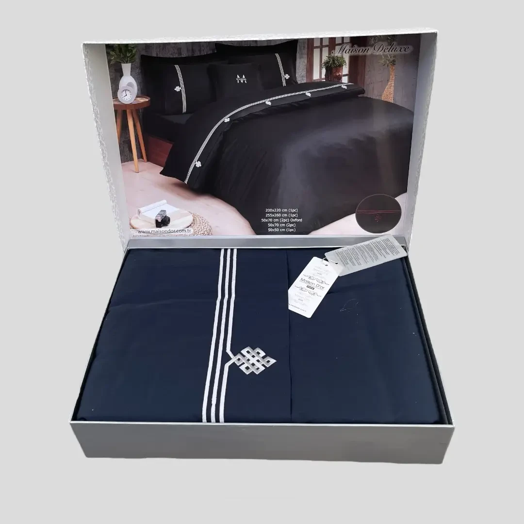 Двоспальний Євро комплект Maison D'or Antracite Сатин Преміум, фото 1