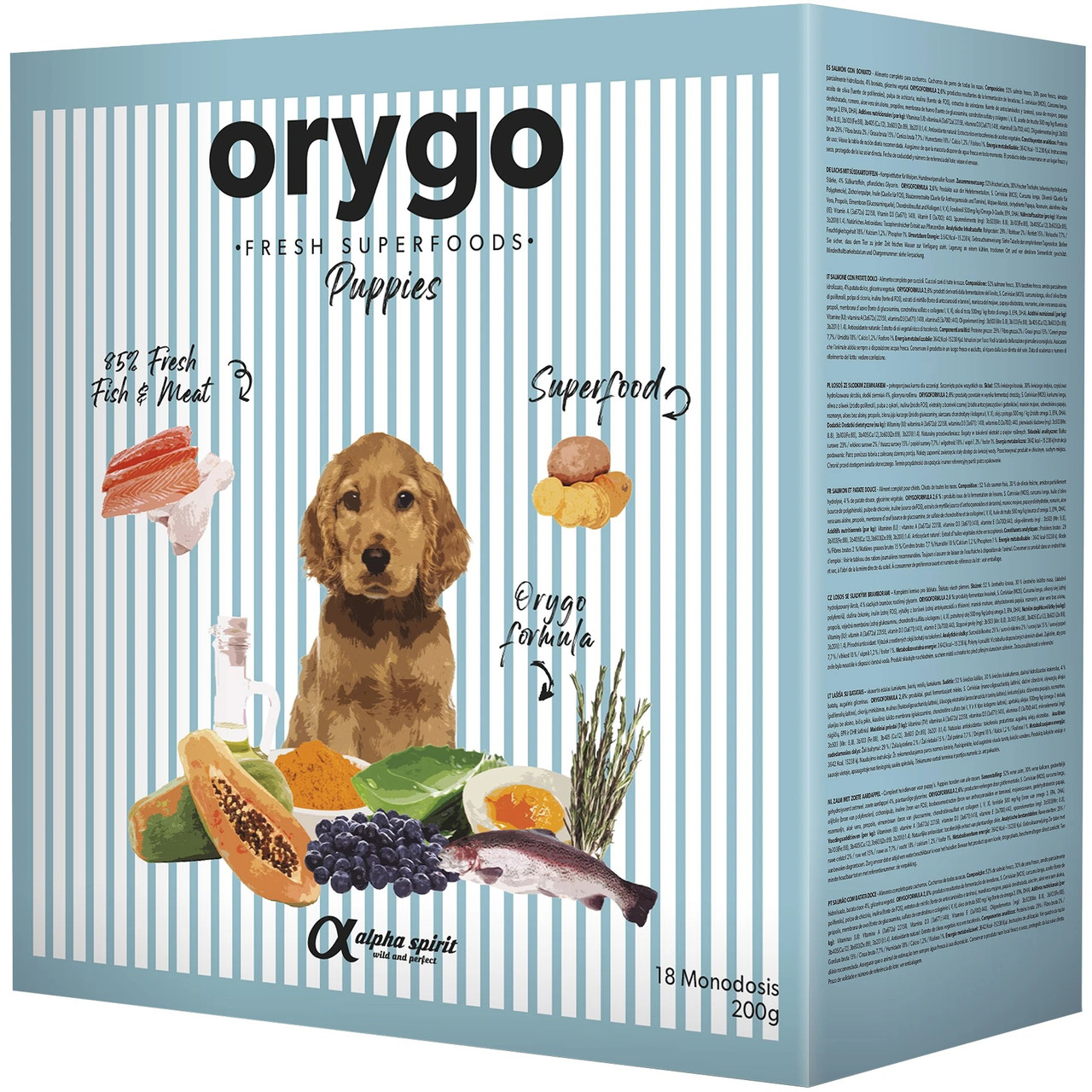 Напіввологий корм ORYGO Puppies для цуценят з лососем та бататом 3,6 кг, фото 1