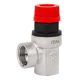 Запобіжний клапан ITAL IT01-01603, ВВ, 1,5 бар, 1/2", нікель