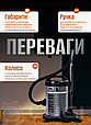 Пилосос для будинку потужний 4000 Вт професійний 3 насадки та мішок для сухого прибирання на 28 літрів Sokany Lugi, фото 4