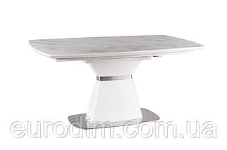 Стіл SATURN II CERAMIC білий ефект мармуру/білий мат 160(210)X90, фото 3