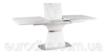 Стіл SATURN II CERAMIC білий ефект мармуру/білий мат 160(210)X90, фото 5