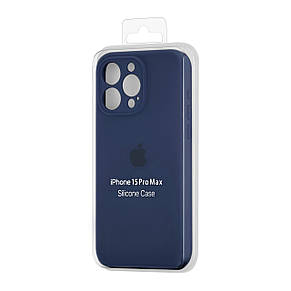 Чохол Silicone Case Square Protected Camera iPhone 15 Pro Max Navy Blue (7), фото 3