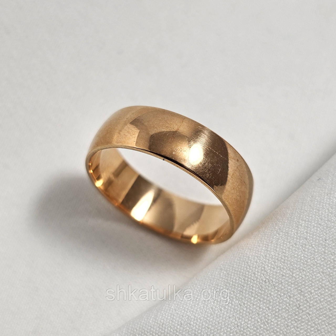 Обручка срібна з позолотою тонка європейка