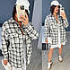Сорочка жіноча трендова у клітинку з тіару у кольорах (Батал), фото 10