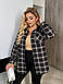 Жіноча стильна сорочка у клітинку з фланелі у кольорах (Батал), фото 7