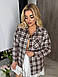 Жіноча стильна сорочка у клітинку з фланелі у кольорах (Батал), фото 10