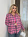 Жіноча сорочка з фланелі у клітинку у кольорах (Батал), фото 5