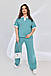 Костюм жіночий літній великого розміру з широкими штанами, фото 4