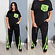 Жіночий спортивний костюм з двонитки зі вставками (Батал), фото 10