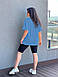Жіночий спортивний костюм на літо футболка і велосипедки (Батал), фото 3