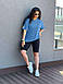 Жіночий спортивний костюм на літо футболка і велосипедки (Батал), фото 8