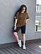Жіночий спортивний костюм на літо футболка і велосипедки (Батал), фото 10
