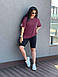 Жіночий спортивний костюм на літо футболка і велосипедки (Батал), фото 8