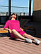 Жіночий спортивний костюм на літо футболка і велосипедки з двонитки (Батал), фото 4