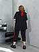 Жіночий спортивний костюм з двонитки кофта на змійці і бріджи (Батал), фото 6