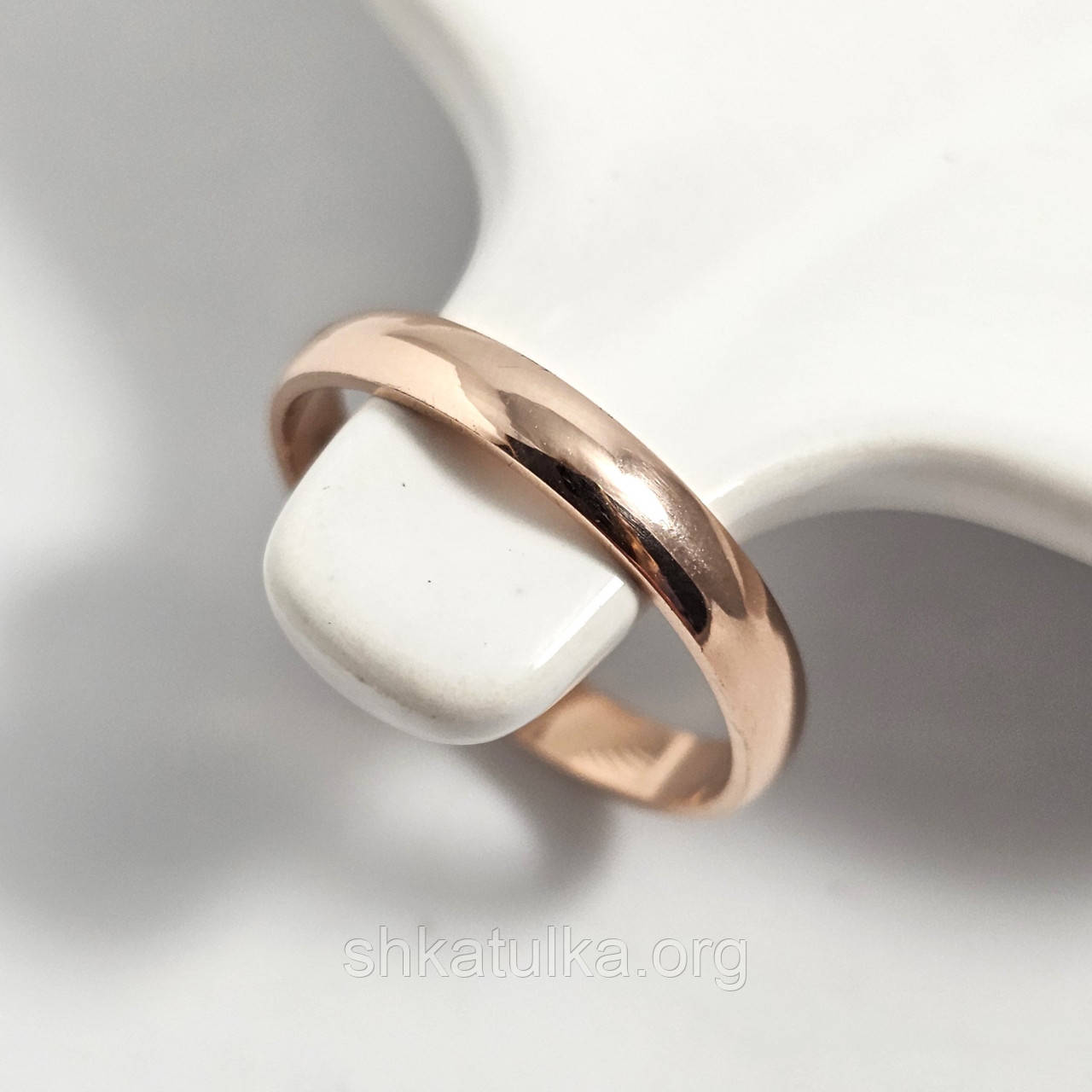 Обручка срібна з позолотою тонка європейка