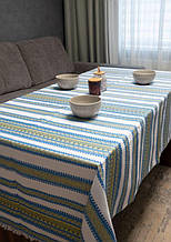 Скатертина бавовна натуральна 220*150 см Вишиванка українська Етно національна, для столу інтер'єрна велика