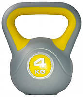 Гиря PLASTIC KETTEL BELL сірий/жовтий Уні 4кг