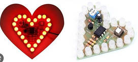 Радіоконструктор світлодіодне миготливе серце червоне світло 22 світлодіоди