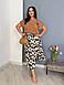 Костюм жіночий літній футболка і юбка з леопардовим принтом (Батал), фото 3