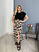 Костюм жіночий літній футболка і юбка з леопардовим принтом (Батал), фото 4