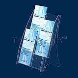 Буклетниця (під флаєри) на 6 кишень PP-DL-8, акрил прозорий 1,8 мм, фото 3