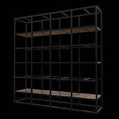 Стелаж 2000х500х2000 меблевий з полицями ДСП металевий у стилі Лофт багатофункціональний СМД-1500