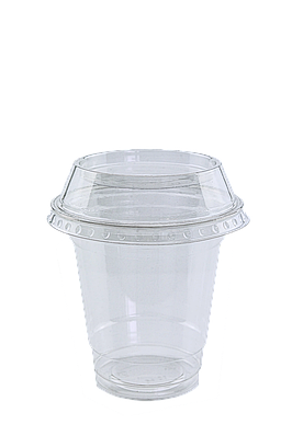 Стакан пластиковий 250мл з плоскою кришкою без отвору (100шт)