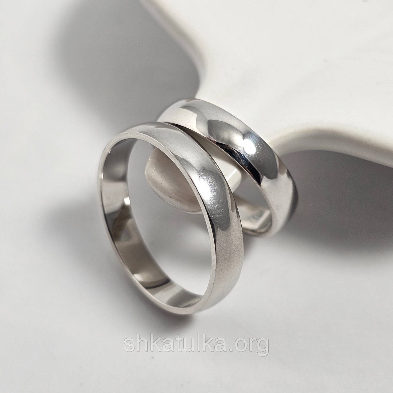 Каблучки обручки срібні європейки класичні пара