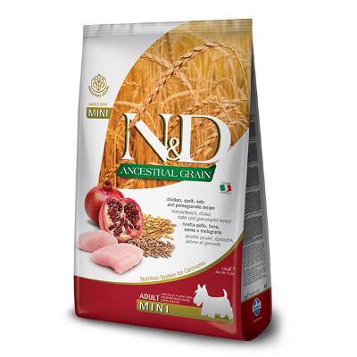 Cухий корм для собак дрібних порід Farmina (Фарміна) N&D Low Grain Adult Mini з куркою та гранатом 7 кг