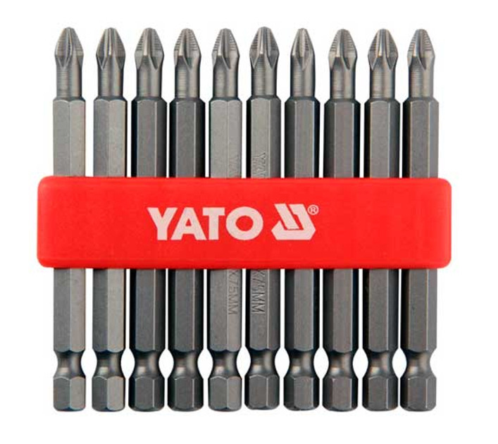 Насадка викрутки YATO 1/4" хрестова РН2 х 75 мм 10 шт YT-0480