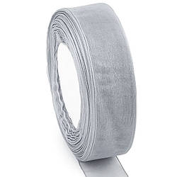 Стрічка органза 4 см 1 рулон +-45 м Сірий
