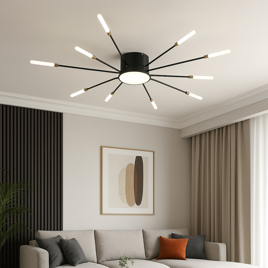 Стильна чорна люстра на 12 плафонів до 15 м², фото 1