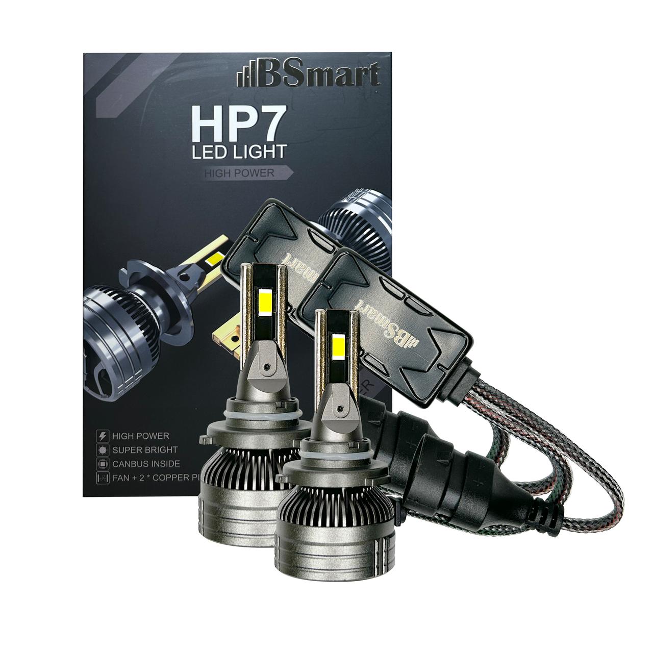 Автолампи LED BSmart HP7 CSP HIR2 9012 8000Лм 65Вт 6000K 12В Canbus