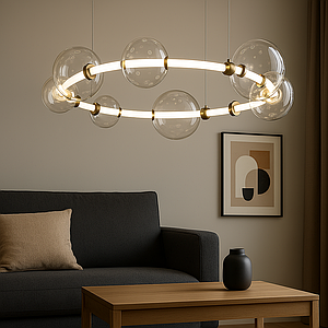 Дизайнерська Led люстра Luna Orbit підвісна діаметр 94 см (81991/D730)