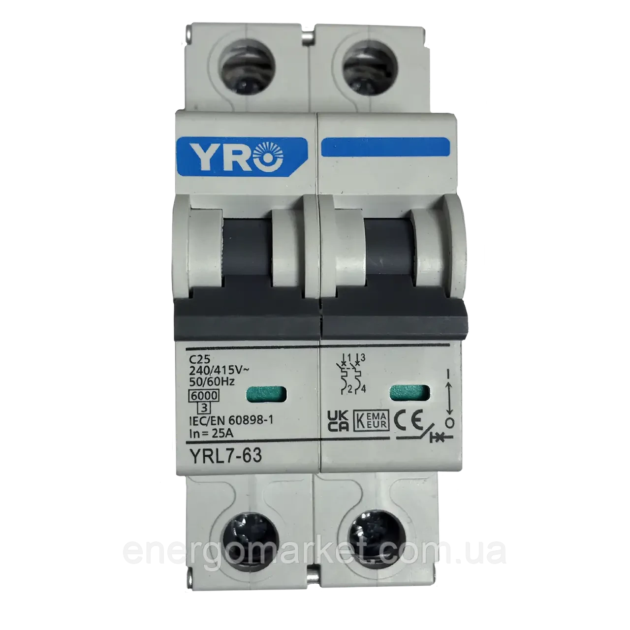 Автоматичний вимикач YRO YRL7-63 PRO (4P/25A), фото 1