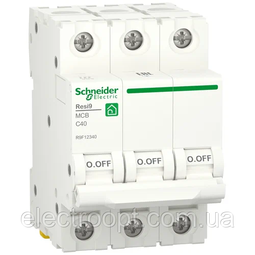 Автоматичний вимикач RESI9 Schneider Electric 40А 3П С 6 кА