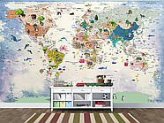 Декор для дитячої кімнати, самоклеюча плівка Oracal з малюнком "Дитяча карта світу", фото 4