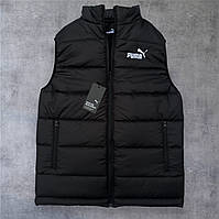 Чоловіча жилетка Puma безрукавка брендова пума весна-осінь демісезонна чорна Туреччина. Живе фото