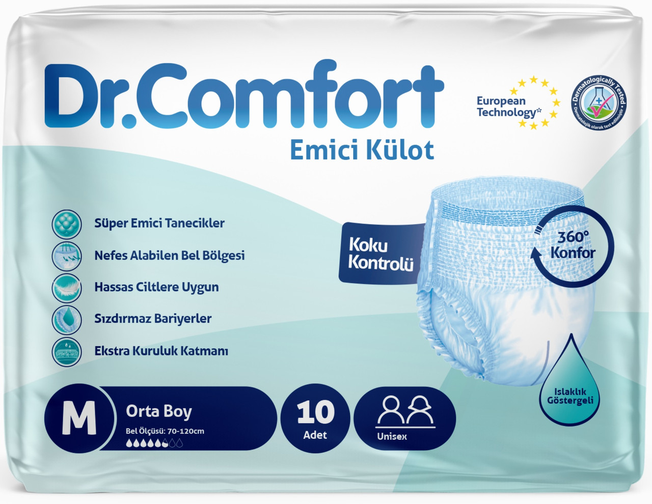 Підгузки-трусики для дорослих Dr.Comfort Medium 5 крапель 70-120 см (10 шт)