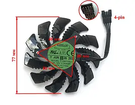 Кулер Gigabyte PLD08010S12HH 4Pin 0.35A GTX 1050Ti 1050 RX 550 RX560 Кулер 78мм, фото 4