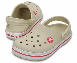 Дитячі сабо Crocs Kids Crocband Clog Stucco/Melone — стильне та комфортне взуття для дітей, фото 3